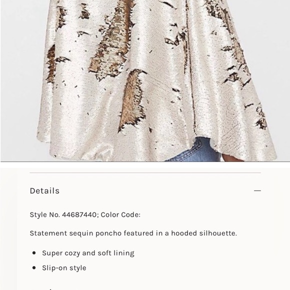 Free people hooded poncho jacket with inside pocket - Picture 5 of 10